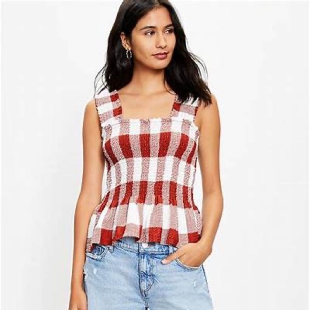 Loft peplum tank size M